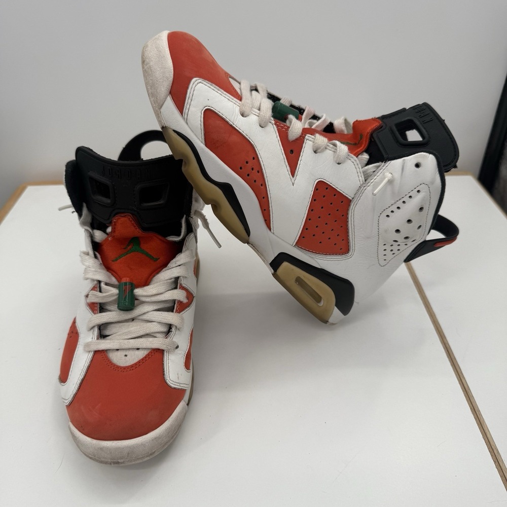 Nike Air Jordan 6 Retro Like Mike Gatorade Shoes‎ Size 8 White Orange 384664-145